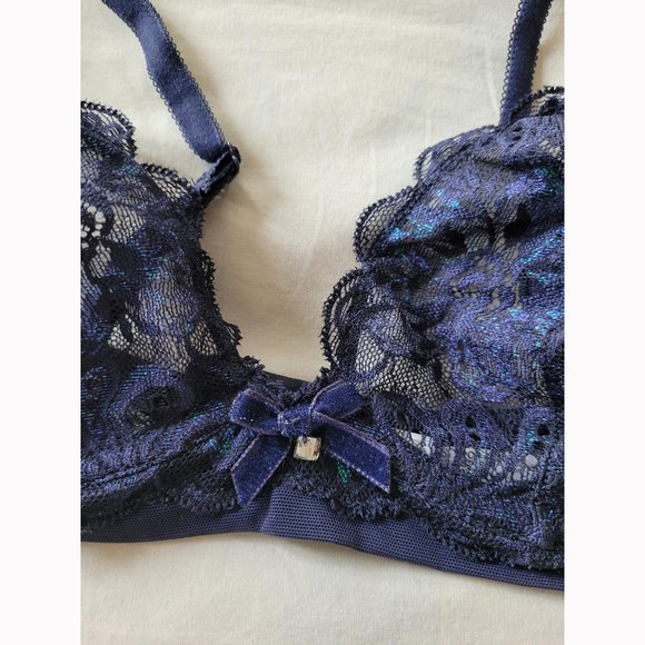NWOT Le Mystere Sophia Lace Sapphire Bra (34B) - Picture 5 of 7